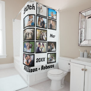 Rideaux De Douche Personnalisé Anniversaire Mariage moderne 12 Photo