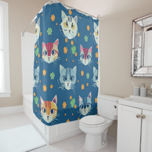 Rideaux De Douche Personnalisé Cute Cat Photo Motif Personnalisé