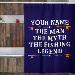 Rideaux De Douche Personnalisé L'Homme Le Mythe La Légende De La Pêc