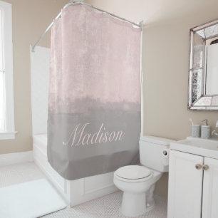 Rideaux De Douche Personnaliser style art moderne gris rose clair
