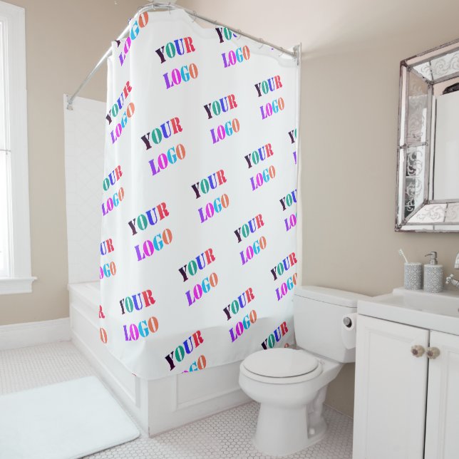 Rideaux De Douche Personnalisez votre logo d'entreprise ou votre rid (En situation)