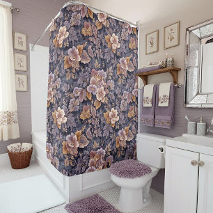 Rideaux De Douche Pétales de fleur violet héritage vintage