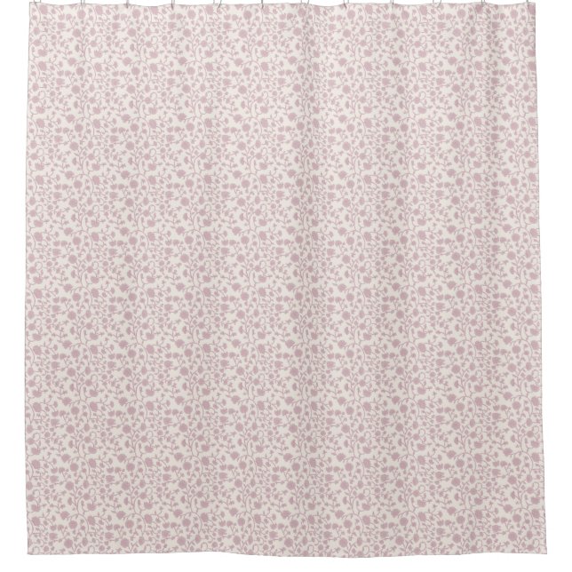 Rideaux De Douche Petit bloc d'impression floral - rose (Devant)