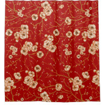 Petites fleurs sur motif rouge