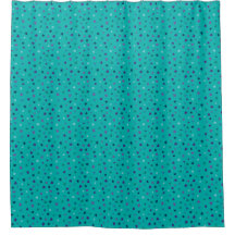 Petits cœurs, violet, sarcelle, bleu sur turquoise