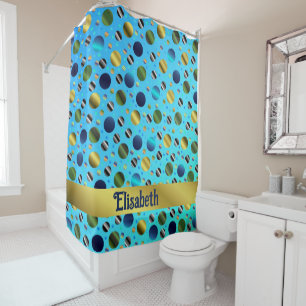 Rideaux De Douche petits points colorés numériquement superposition