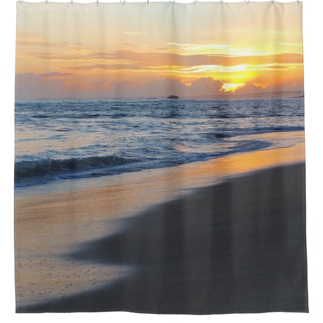 Rideaux De Douche Photo 19 coucher du soleil sur la plage (Devant)