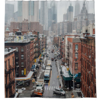 RIDEAUX DE DOUCHE PHOTO AÉRIENNE DE CITYSCAPE PENDANT LA JOURNÉE