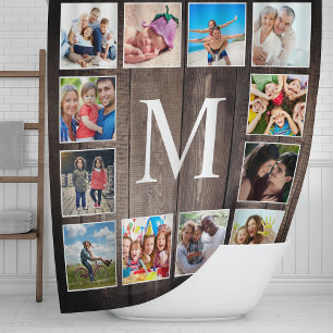 Rideaux De Douche Photo de Custom Collage Rustic Farmhouse Family