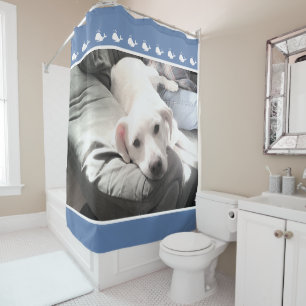 Rideaux De Douche Photo de mignon chien assis à côté de Best Friend 