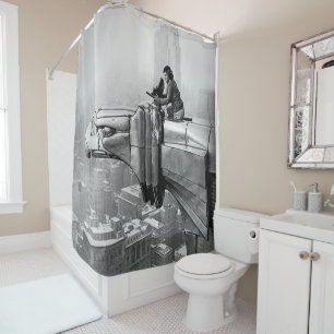 RIDEAUX DE DOUCHE PHOTO VINTAGE DE MARGARET BOURKE NEW YORK, 1935