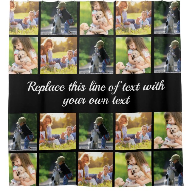 Rideaux De Douche photocollage et texte (Devant)