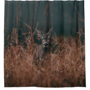 RIDEAUX DE DOUCHE PHOTOGRAPHIE DE VIE SAUVAGE DE GRAY DEER ENTOURÉ 