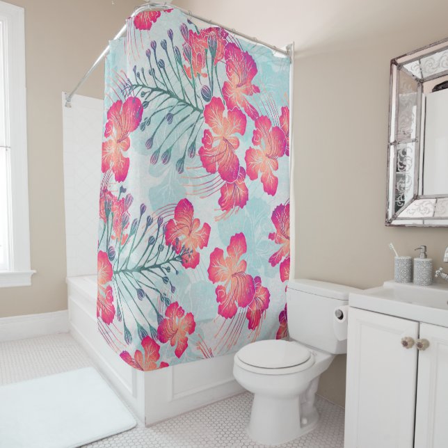 Rideaux De Douche Photographie hawaïenne Ohai Alii v2 motif (En situation)