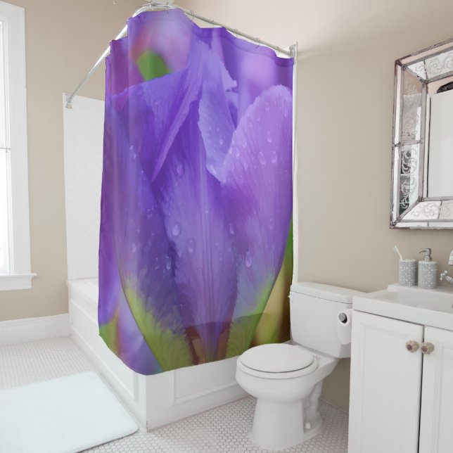 Rideaux De Douche Photographie pourpre élégante de tulipe (En situation)