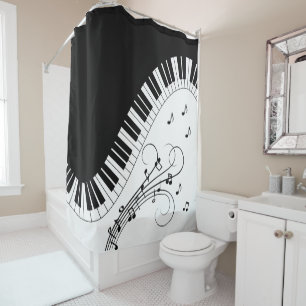 Rideaux De Douche Piano Keyboard Music Design