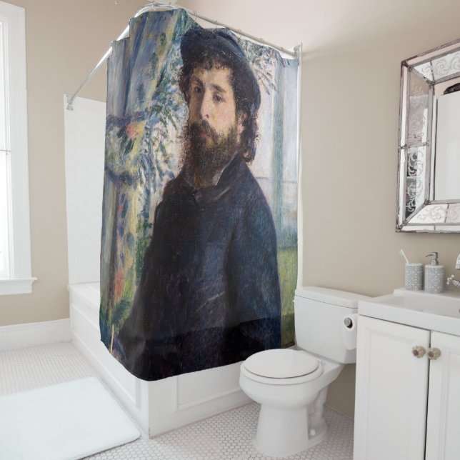 Rideaux De Douche Pierre Auguste Renoir - Portrait de Claude Monet (En situation)