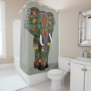 Rideaux De Douche pierre d'éléphant à fleurs