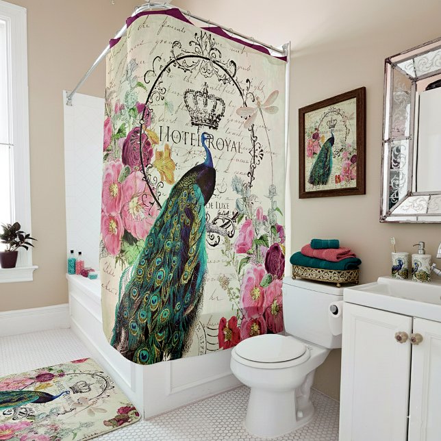 Rideaux De Douche Pierre et fleurs de printemps (Créateur téléchargé)