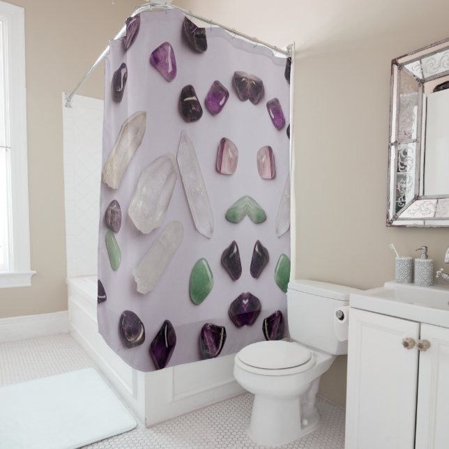 Rideaux De Douche Pierres Gemstones Energy Crystones (En situation)