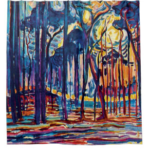 Rideaux De Douche Piet Mondrian - Bois près d'Oele Peinture d'art fi