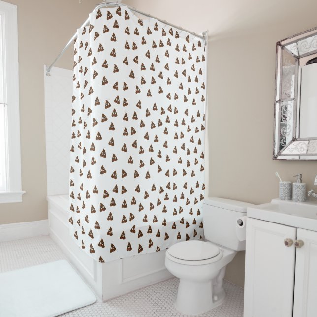 Rideaux De Douche Pile de Poo emoji souriants poops (En situation)