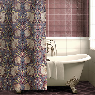 Rideaux De Douche Pimpernel Dusty Blue & Pink William Morris