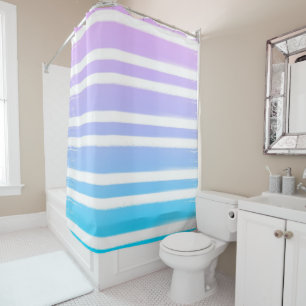 Rideaux De Douche Pinceau Rose Pâle Violet Bleu