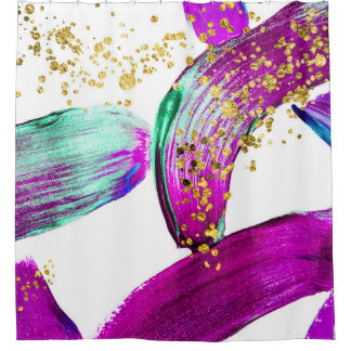 Rideaux De Douche Pinceau Ultra Violet : Art Abstrait