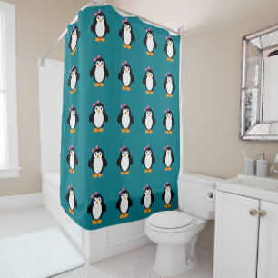 Rideaux De Douche Pingouin fille mignonne