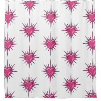 Rideaux De Douche Pink Barbed Heart Cybersigilism Shower Curtain