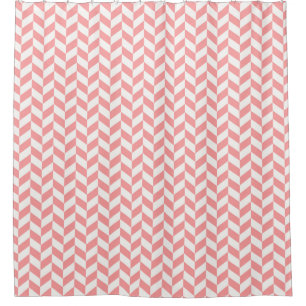 Rideaux De Douche Pink & Cream Herringbone Moderne Motif sans coutur