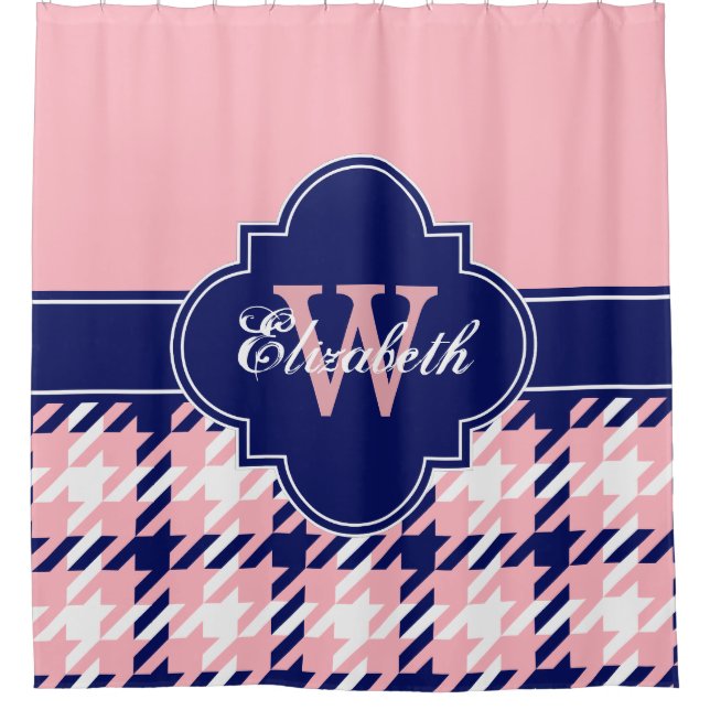 Rideaux De Douche Pink Navy Blue Wht 1I CB Nom du ruban (Devant)