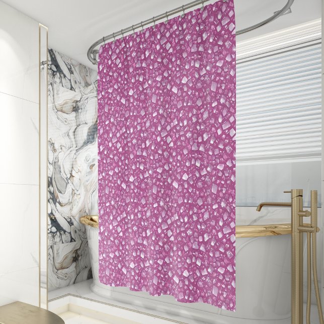 Rideaux De Douche Pink Quartz Crystal Pattern (Créateur téléchargé)