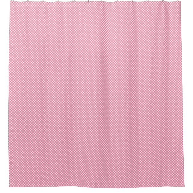 Rideaux De Douche Pink shower curtain with small white (Devant)