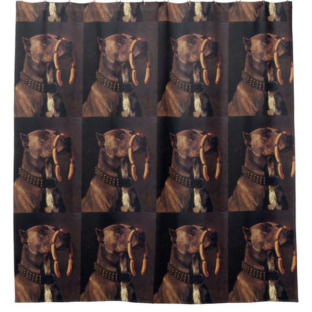 Rideaux De Douche Pinscher obéissant de dobermann (Devant)