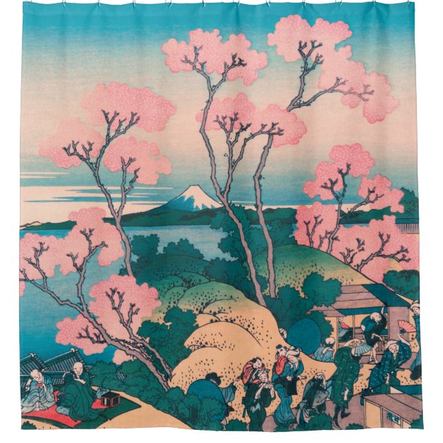 Rideaux De Douche Pique-nique de printemps sous les fleurs des ceris (Devant)
