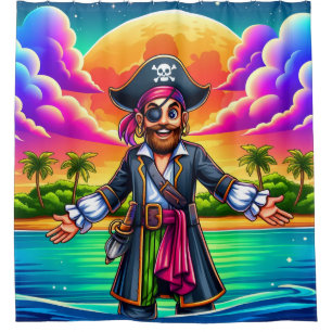 Rideaux De Douche Pirate de dessin