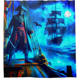 Rideaux De Douche Pirate effrayant