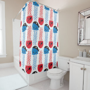 Rideaux De Douche Pirate Jellyfish, Motif de méduses, Sea Animaux