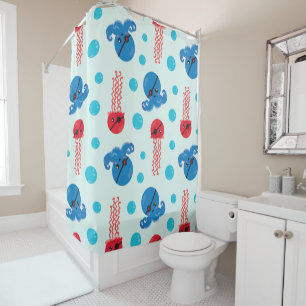 Rideaux De Douche Pirate Octopus, Pirate Jellyfish, Sea Animaux