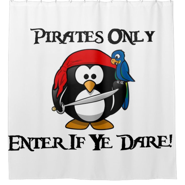 Rideaux De Douche Pirates seulement - Entrez Si Vous Osez! - Pirate  (Devant)
