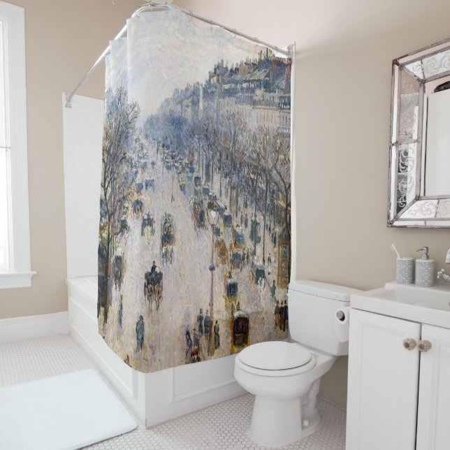 Rideaux De Douche Pissarro - Boulevard Montmartre, Matin d'hiver (En situation)