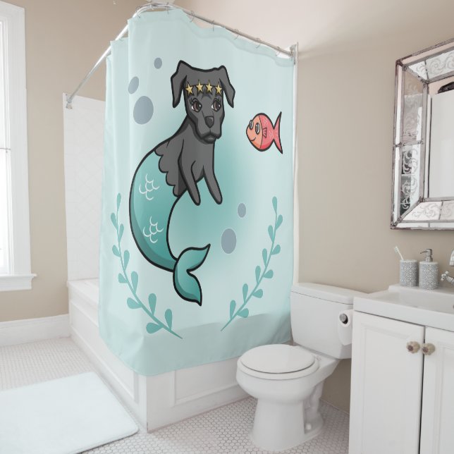 Rideaux De Douche Pitbull de sirène (En situation)