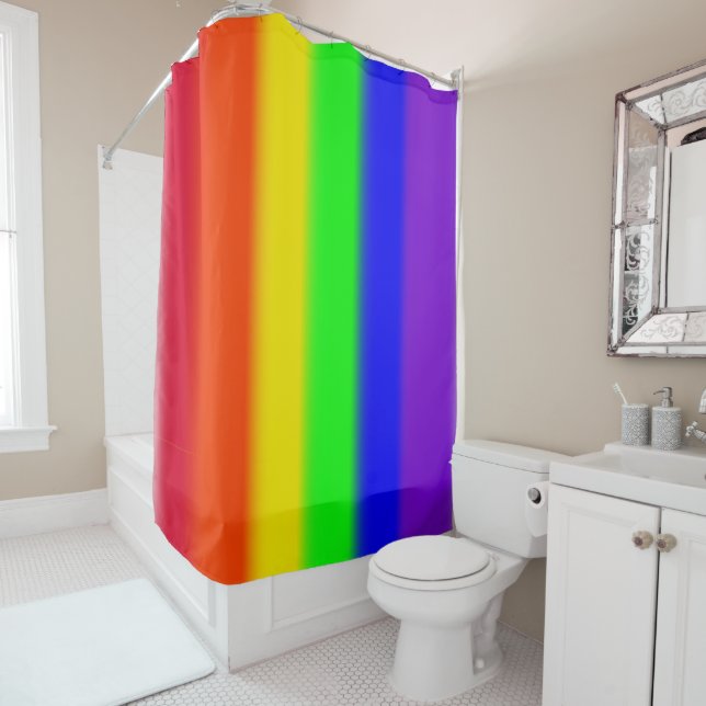 Rideaux De Douche PixDezines LGBT Rainbow (En situation)