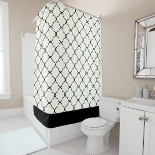 Rideaux De Douche PixDezines Réglable Quatrefoil DIY Couleur Noir