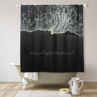 Rideaux De Douche Plage de sable noir sur mesure