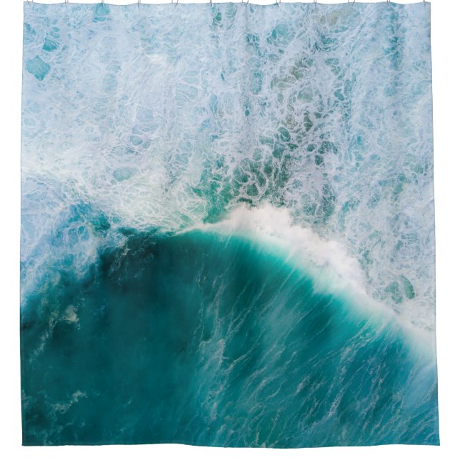 Rideaux De Douche Plage tropicale coucher de soleil Photo Vagues bor (Devant)
