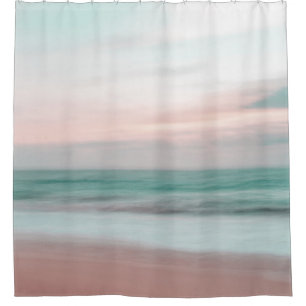 Rideaux De Douche Plage tropicale coucher de soleil Photo Vagues de