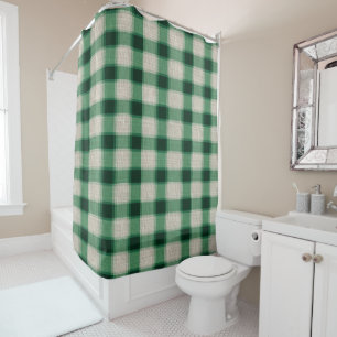 Rideaux De Douche Plaid à la crème verte